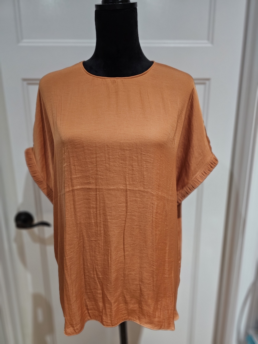 Naked Zebra Short Sleeve Crewneck Top - Burnt Orange, NWT